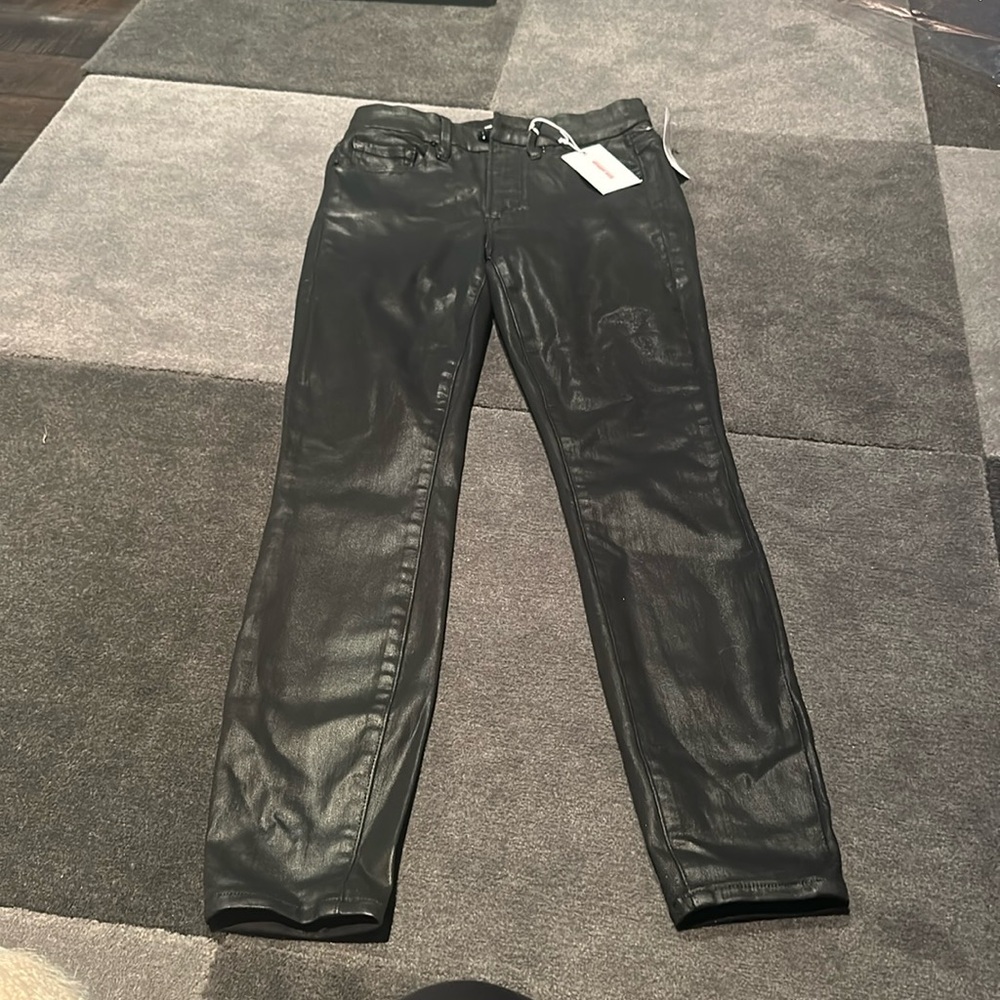 GOOD AMERICAN black good legs coated jeans / NWT / size 4